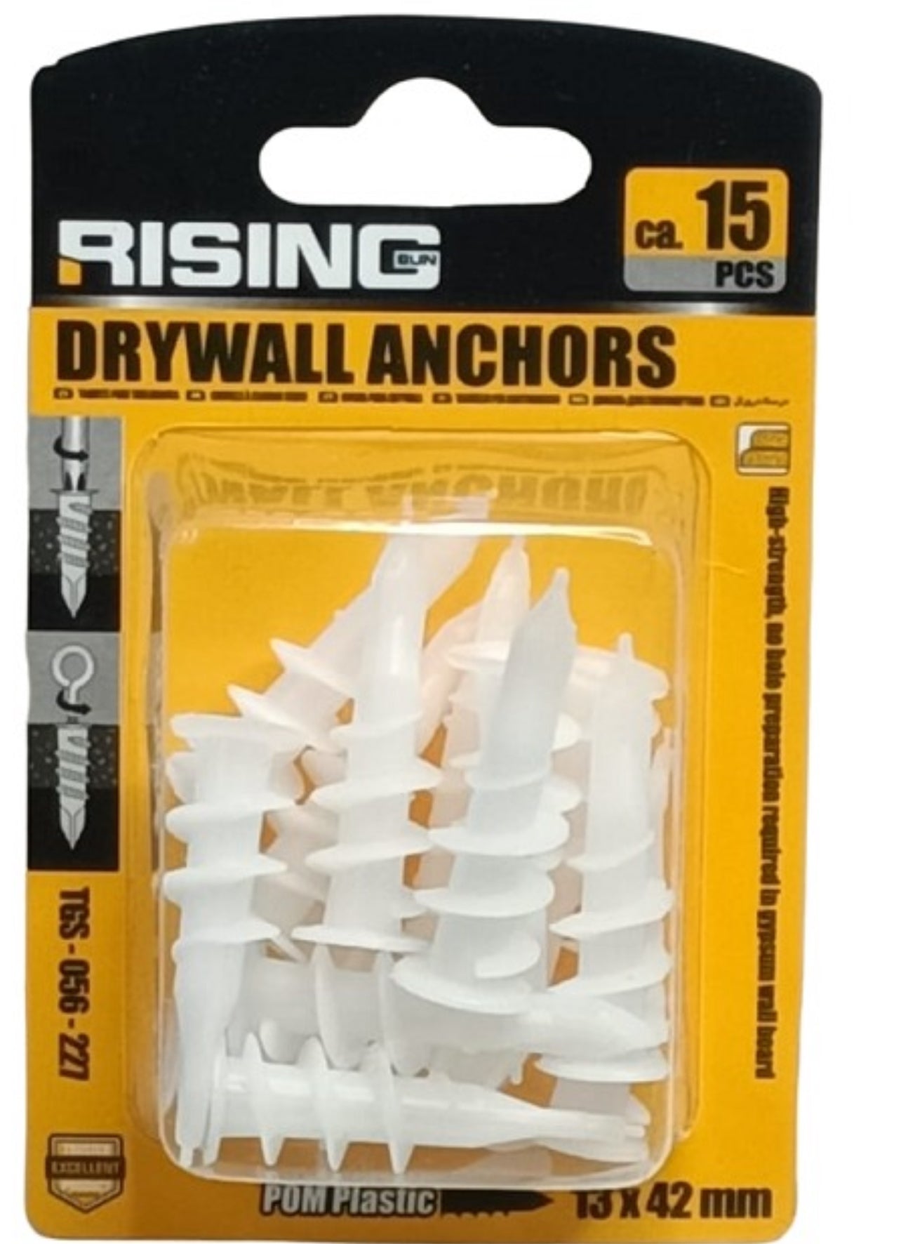 Dry Wall Anchors 13x42mm - 15pc Pack