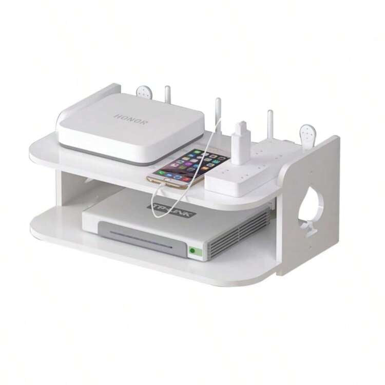 Internet Router Holder Wall Router Wifi Holder Organizer DVD Player Wall Hanging Rack Two lay ...