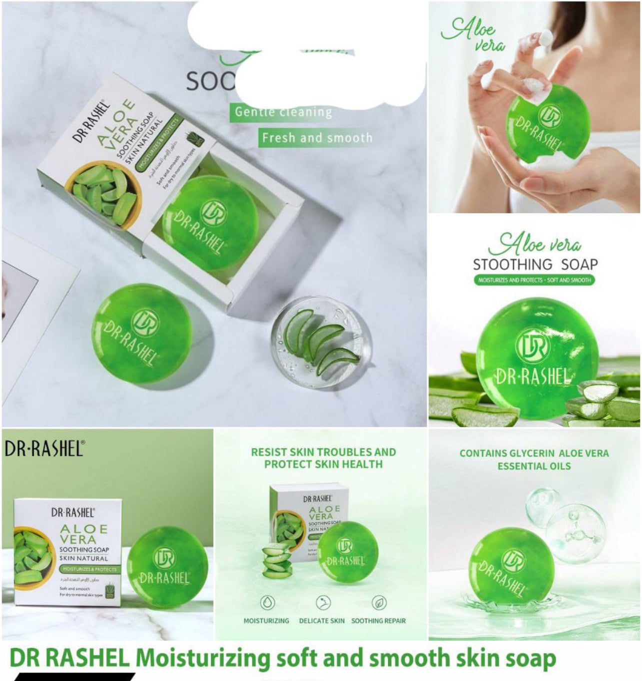 Dr. Rashel Aloe Vera Soothing Soap Skin Natural Moisturizes & Protects