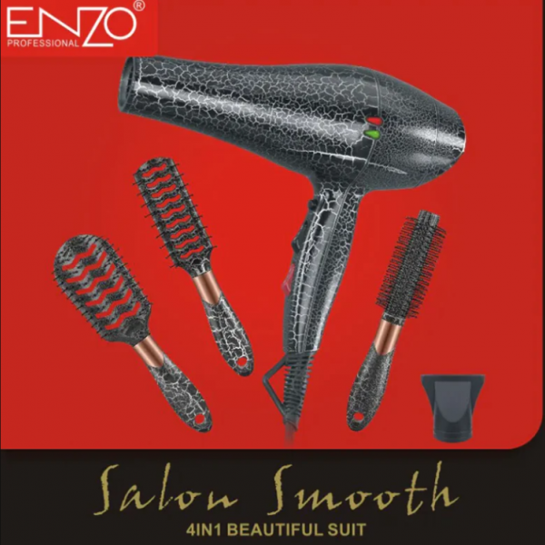 ENZO 4 in 1 Strong Wind Super Sonic Negative Ion Blow Hair Dryer