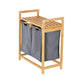 MHome 2:1 Bamboo Laundry Basket