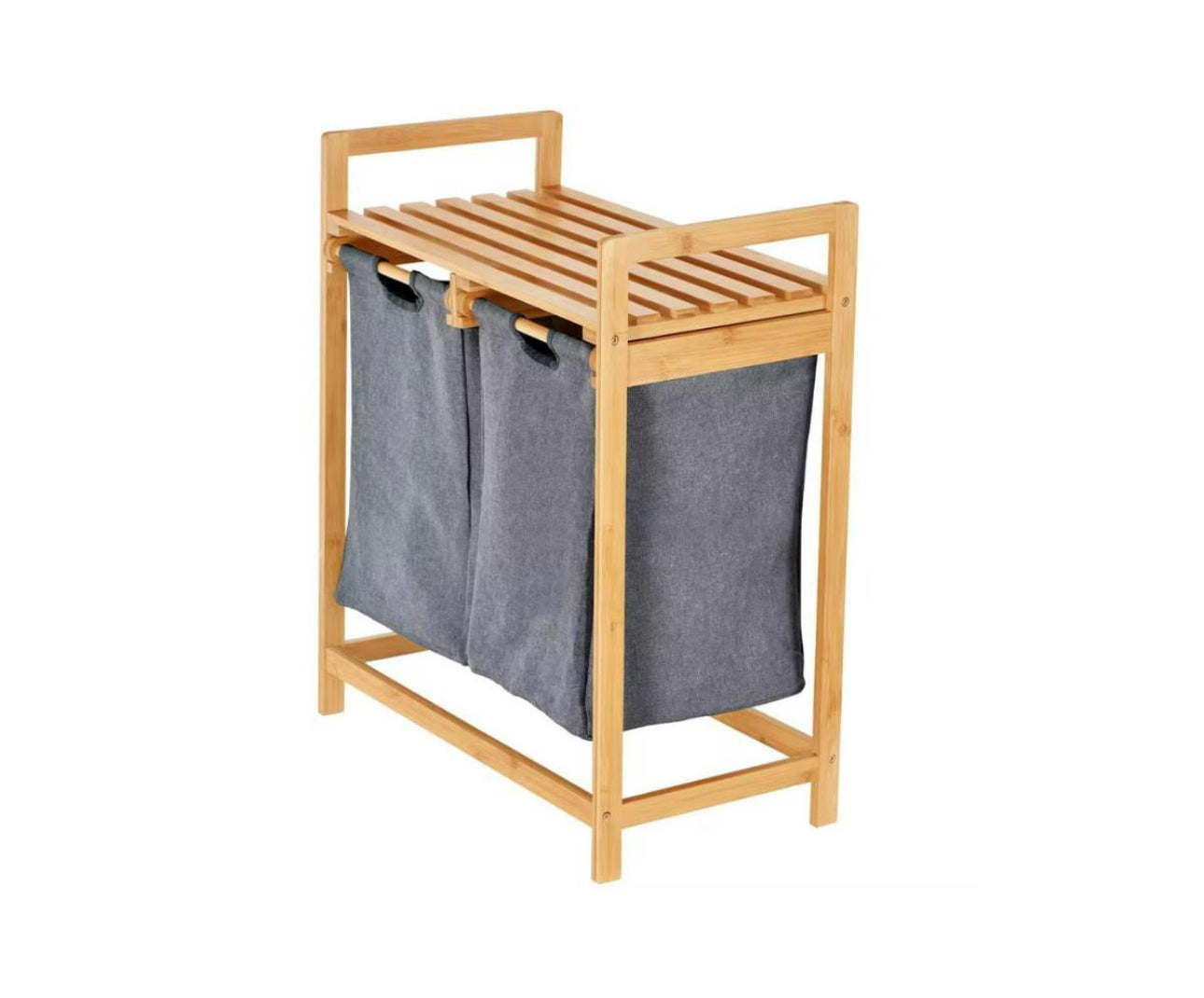 MHome 2:1 Bamboo Laundry Basket