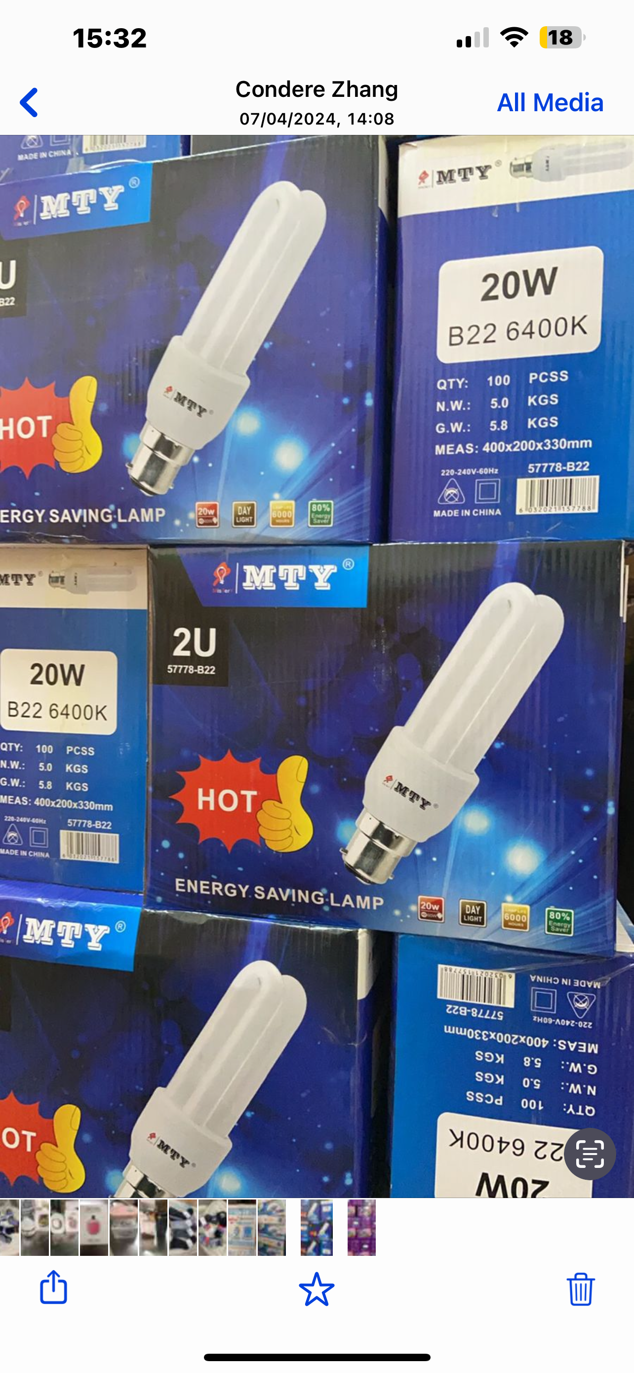 Energy Saving Fluorescent Lamp 20w - BC Fitting