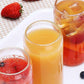 MHome 4-Piece Drinking Glass Set with Bamboo Lids & Glass Straws (380ml)