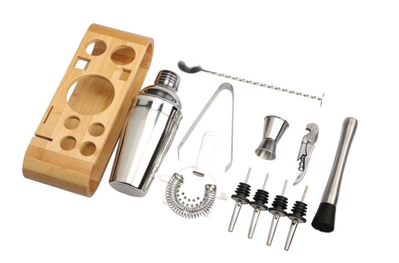 Megaware Stainless Steel Cocktail Shaker Kit 12 Piece Set