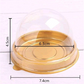 50pc Clear Plastic Gold Mini Cake Dome