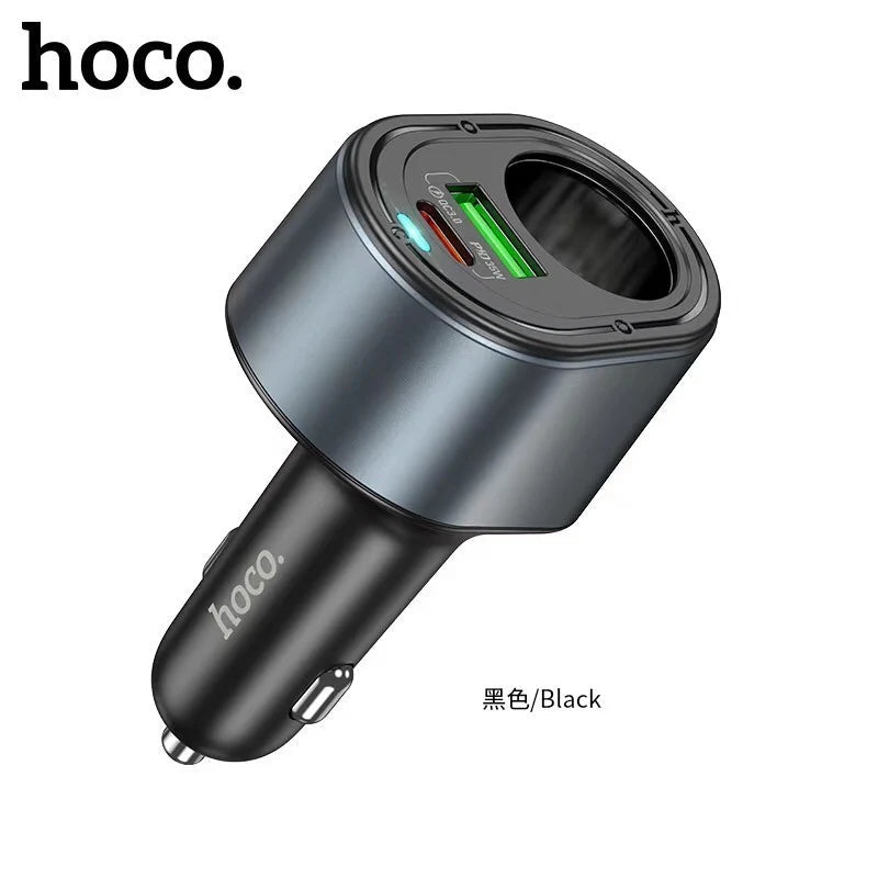 Hoco 35W USB-C Car Charger with Dual Port & Cigarette Lighter