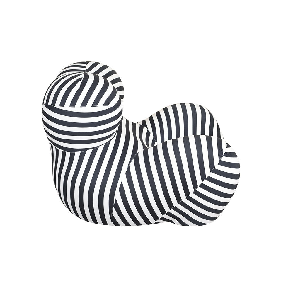 MFurn Striped Modern Lounge Chair with Ottoman – Designer Bubble Chair