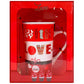 Lovers Design Valentines 470ml Mug - White & Red