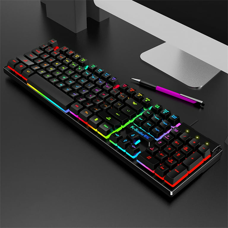 RGB Keys Glowing Game Wired Mechanical Feel Keyboard