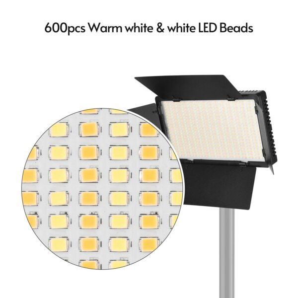 Pro LED 600 Photo And Video White Light Kit 2.1M Tripod And 2 Batteries