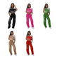 Women Trending Tracksuit Open Top, High Waisted Pants 2pc Set-Various Colours