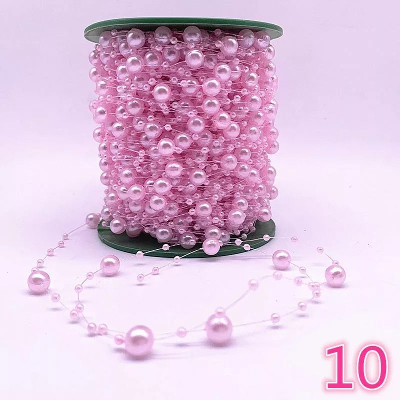 Garland Beads Artificial Chain Flowers Pearls Wedding Party Decor - Various Colours