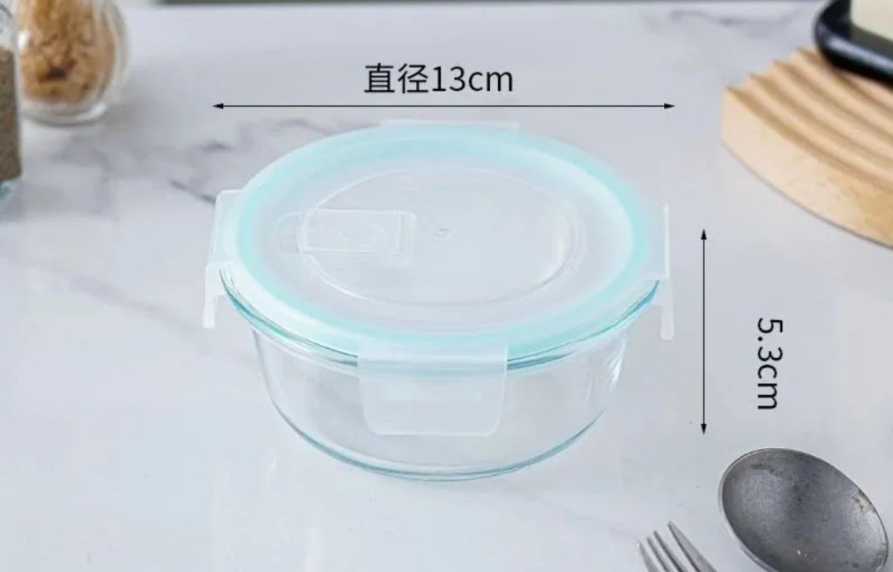 MHome Borosilicate Glass Food Storage Container With Air Vent Lid, Set of 3pc