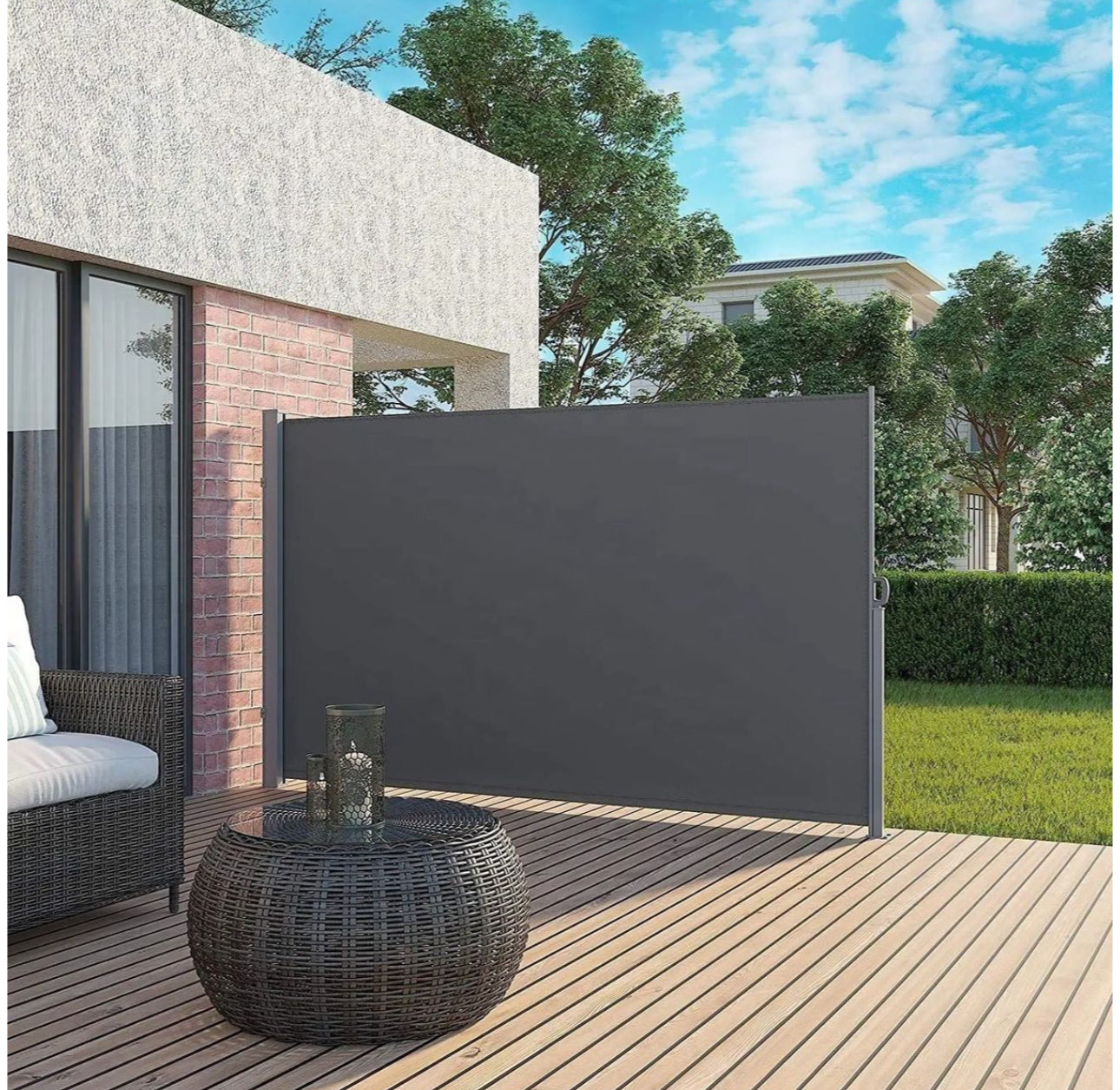 MHome Retractable Wind & Privacy Single Sided Screen-Available In 3 Colour Options