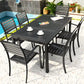 MFurn Metro 7pc Outdoor Dining Set Black Only