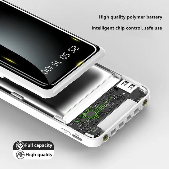 MPower Fast Charging Power Bank LED Battery Display, Built In Cables