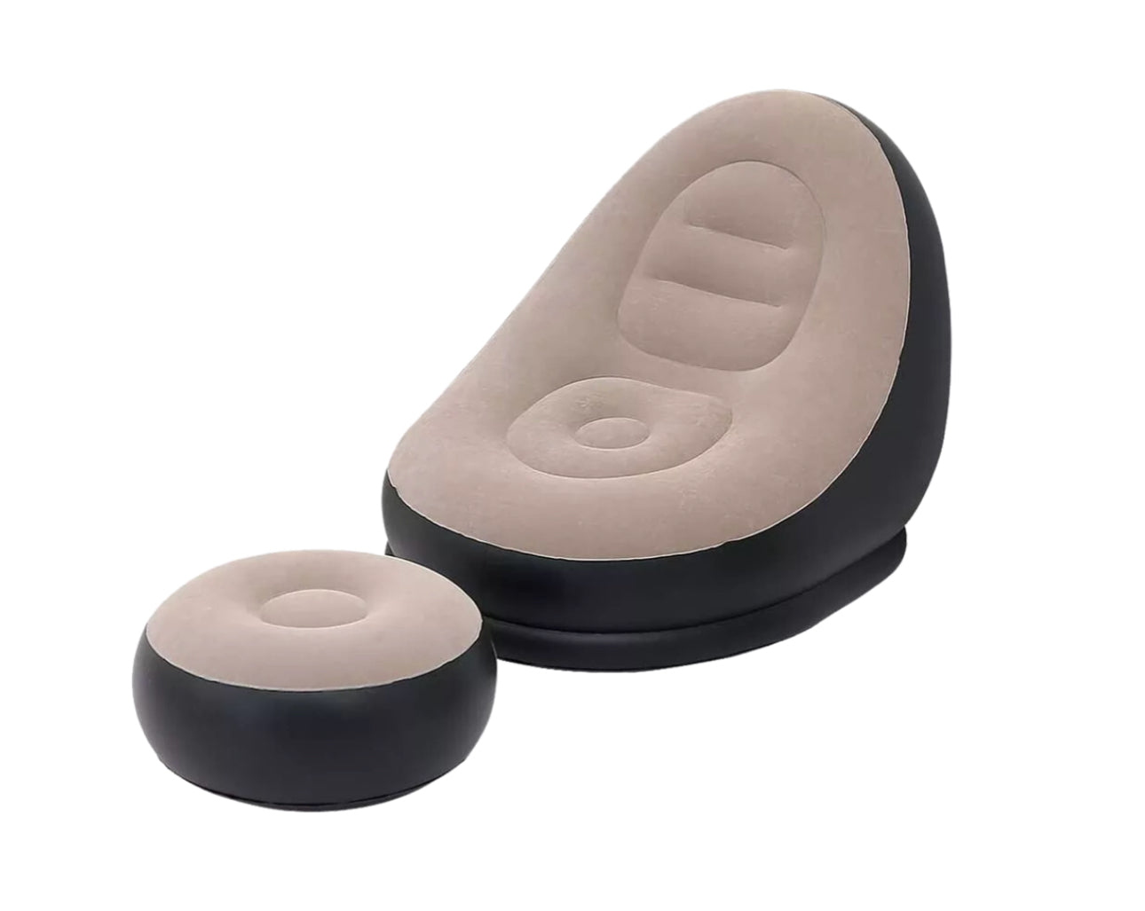 MHome Inflatable Lounge Chair for Adults with Foot Stool – Folding Portable Lazy Sofa