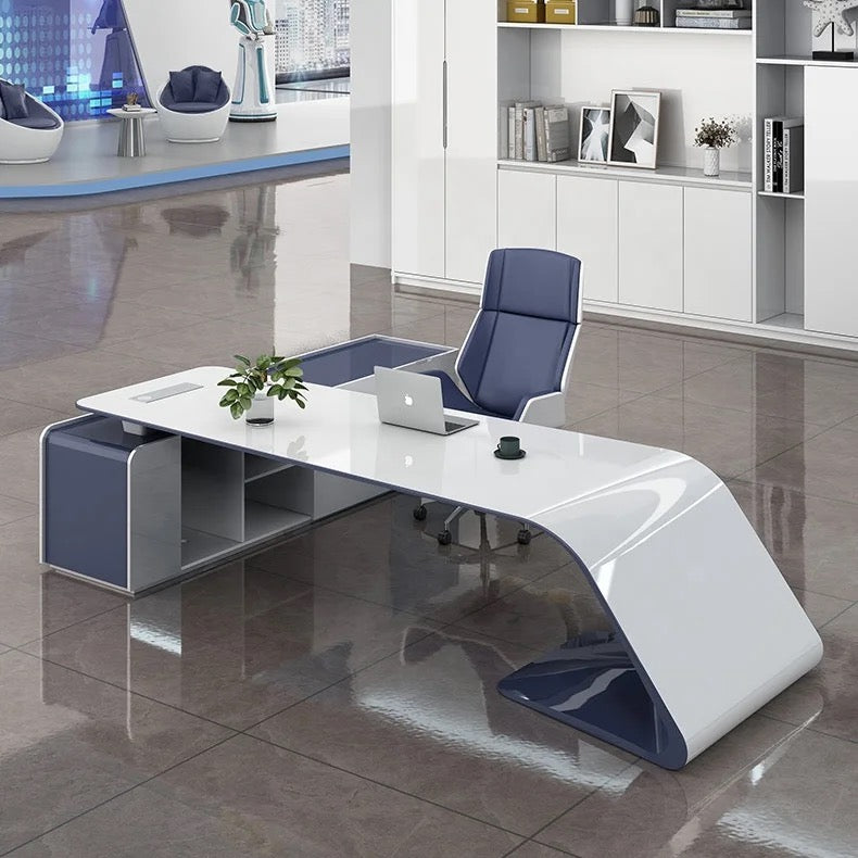 Modern CEO Manager Desk Stylish Lacquered Office Desk & Chair Various Options - PreOrder Sales Now Available!