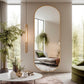 Oval Full Length Mirror, 100x70cm Full Body Mirror with Metal Frame, Ultra-Clear Large Oval Hanging Mirror for Bathroom, Entryway, Bedroom, Living Room,Various Options