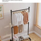 Multi-functional Standing Coat Hat Rack with Shoe Rack, Easy-to-Move Clothes Hanger with Wheels