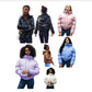 Ladies Hooded Cropped Puffer Jacket-Various Colours