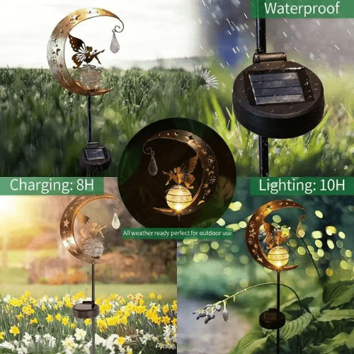 MHome Angelic Solar Garden Light with Decorative Wind Chimes