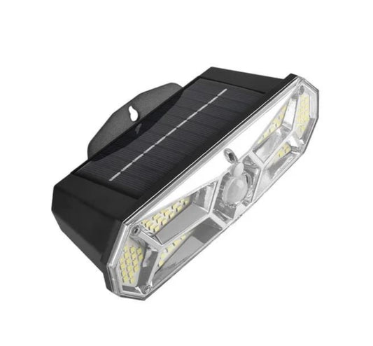 MTech Rechargeable Waterproof Solar Powered Wall 126COB Light With Smart Sensor Motion 2pc Pack