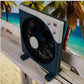Condere Box Fan FS40-F12 12" - Powerful Desk Fan with 3 Speeds, 60-Min Timer, Oscillation, and Cool Air Flow for Home, Travel, and Window Use