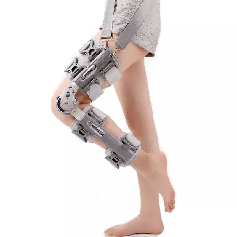 Hinged Knee Support Brace Hinged ROM Knee Brace,Post Op Knee Brace for Recovery Stabilization,ACL,MCL and PCL Injury,Adjustable Orthopedic Support Stabilizer After Surgery,Women and Men- Available Now For PreOrder Sales!