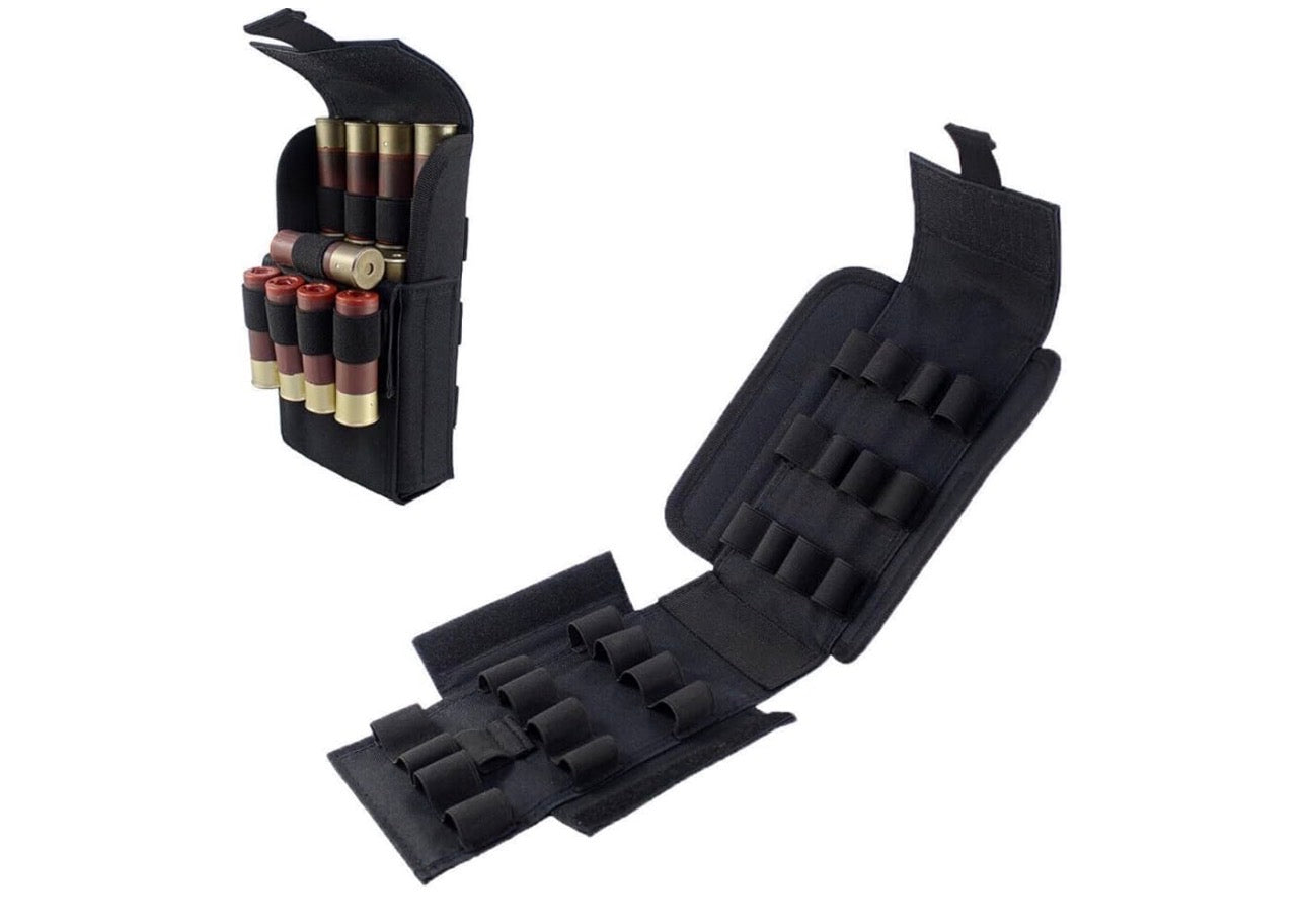 Generic 25 Round Shotgun Buttstock, 12GA Gun Ammo Storage Hunting Buttstock Shotgun Cartridge Shell Holder Rifle Butt Stock Magazine Pouch