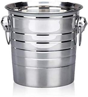 12L Stainless Steel Ice Bucket with Side Handles | Beverage Cooler | Silver