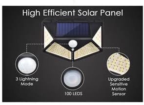 Triple Function 100-LED Polygonal Solar Sensor Light