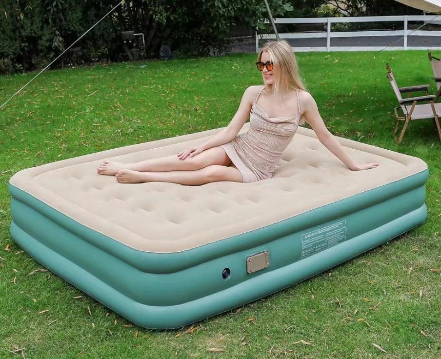 MHome Double Inflatable Flocked Bed