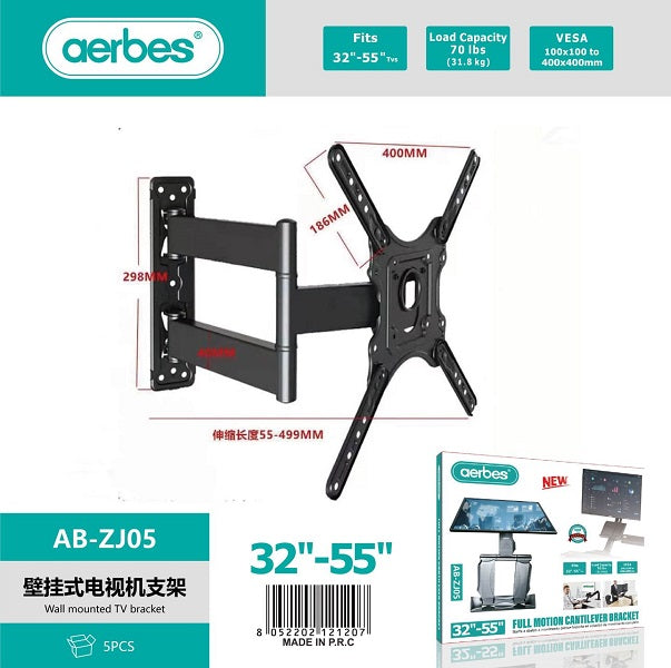 Aerbes Full Motion Cantilever Mount TV Bracket 32-55 Inch