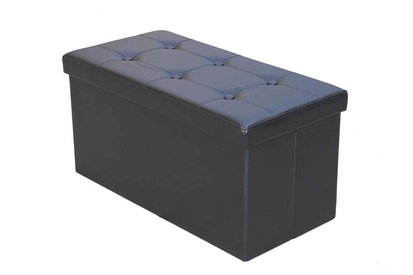Double faux leather ottoman
