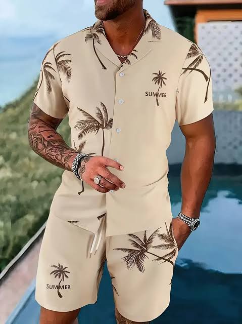 Men’s Summer Casual Short/Shirt Combo 2pc-Various Colours