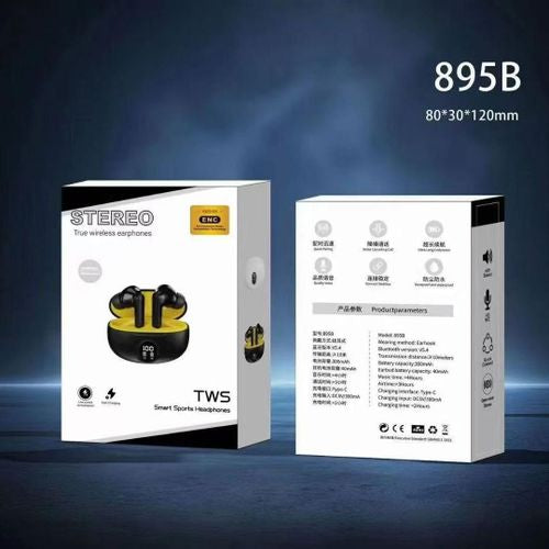 MTech 895B TWS Earbuds: Bluetooth 5.3, HIFI Sound, 50H Playtime, Low Latency, Waterproof for Sports/Office/Commute