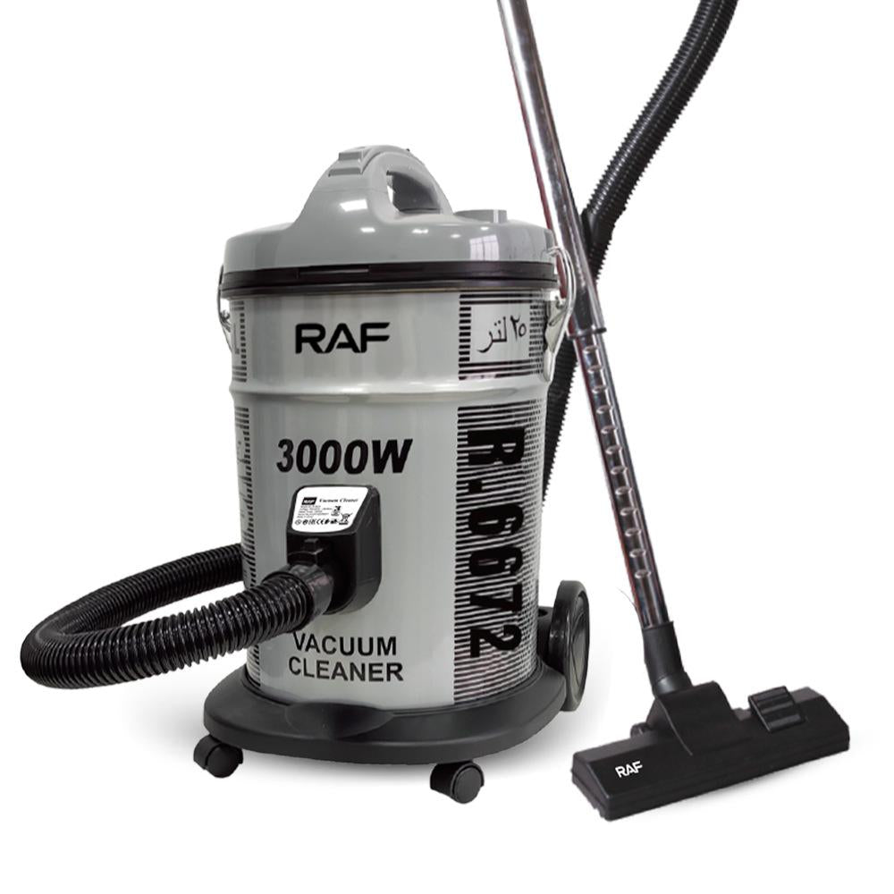 RAF R.6672 3000W Wet & Dry Commercial Industrial Vacuum Cleaner, 25L Capacity - Heavy-Duty Powerful Cleaning Machine