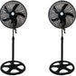 18'' Adjustable Pedestal Floor Fan set of 2 B 300 mm 5 Blade Pedestal Fan (Black, Pack of 2