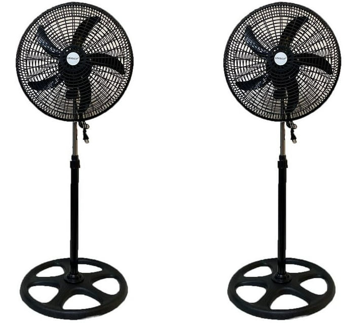 18'' Adjustable Pedestal Floor Fan set of 2 B 300 mm 5 Blade Pedestal Fan (Black, Pack of 2