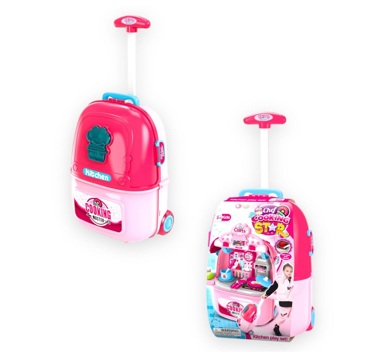 MKids Portable Kitchen Role Play Set & Suitcase Toy - Toys for Girls