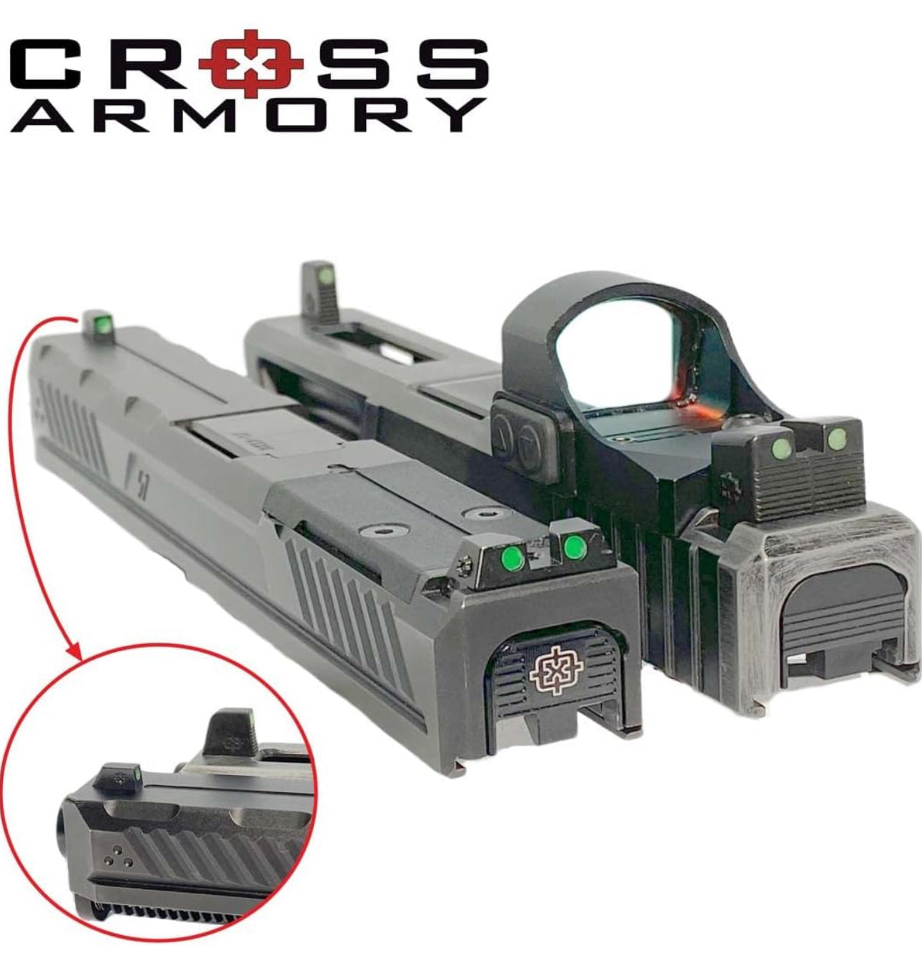 Glow in The Dark Night Sights Compatible with Glock- Standard Height - Black