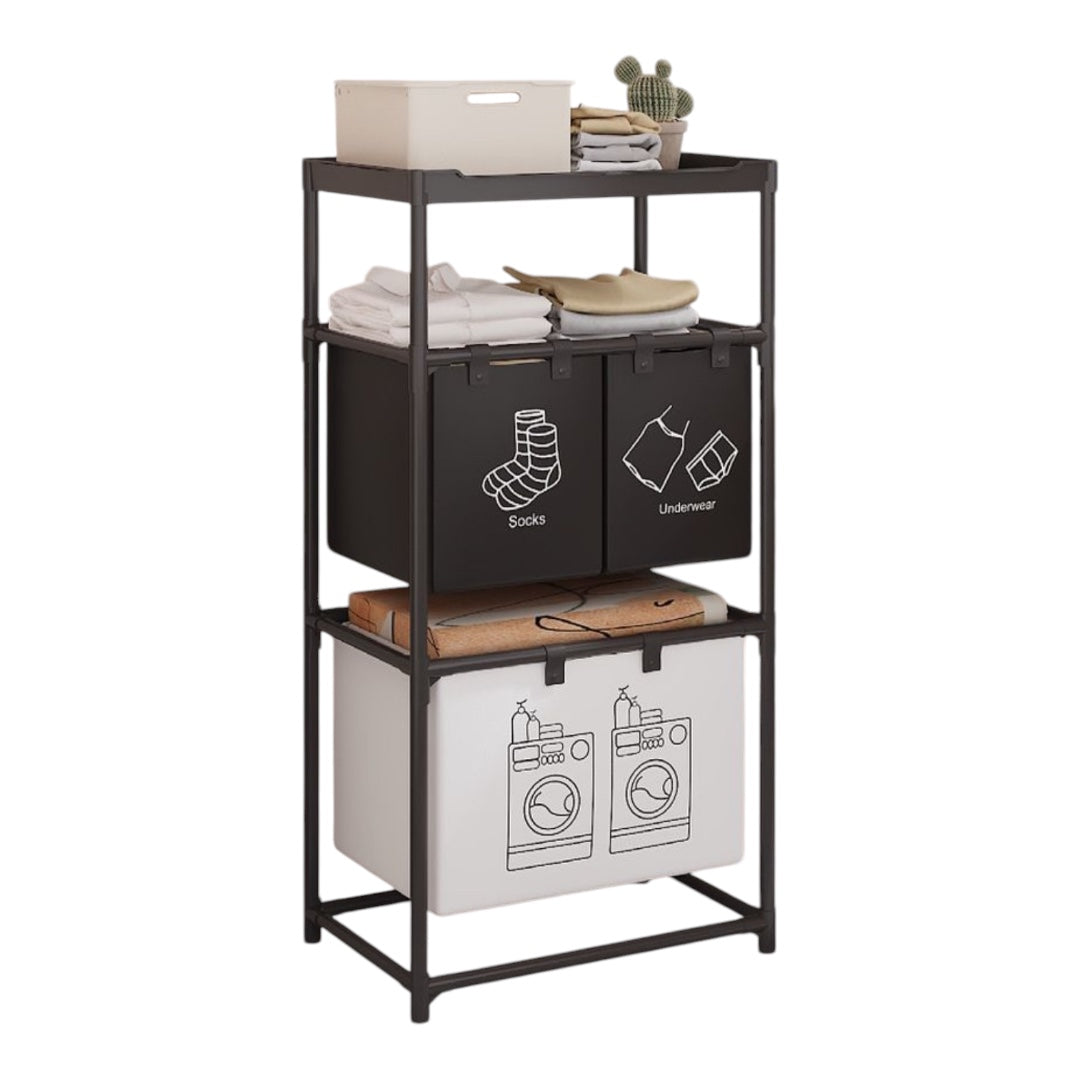 Foldable MultiCompartment Laundry Basket