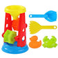 Baby Plus 5Pcs Sand & Water Mill Set - Beach Water Wheel Toys, Windmill, Watering Can, Spades