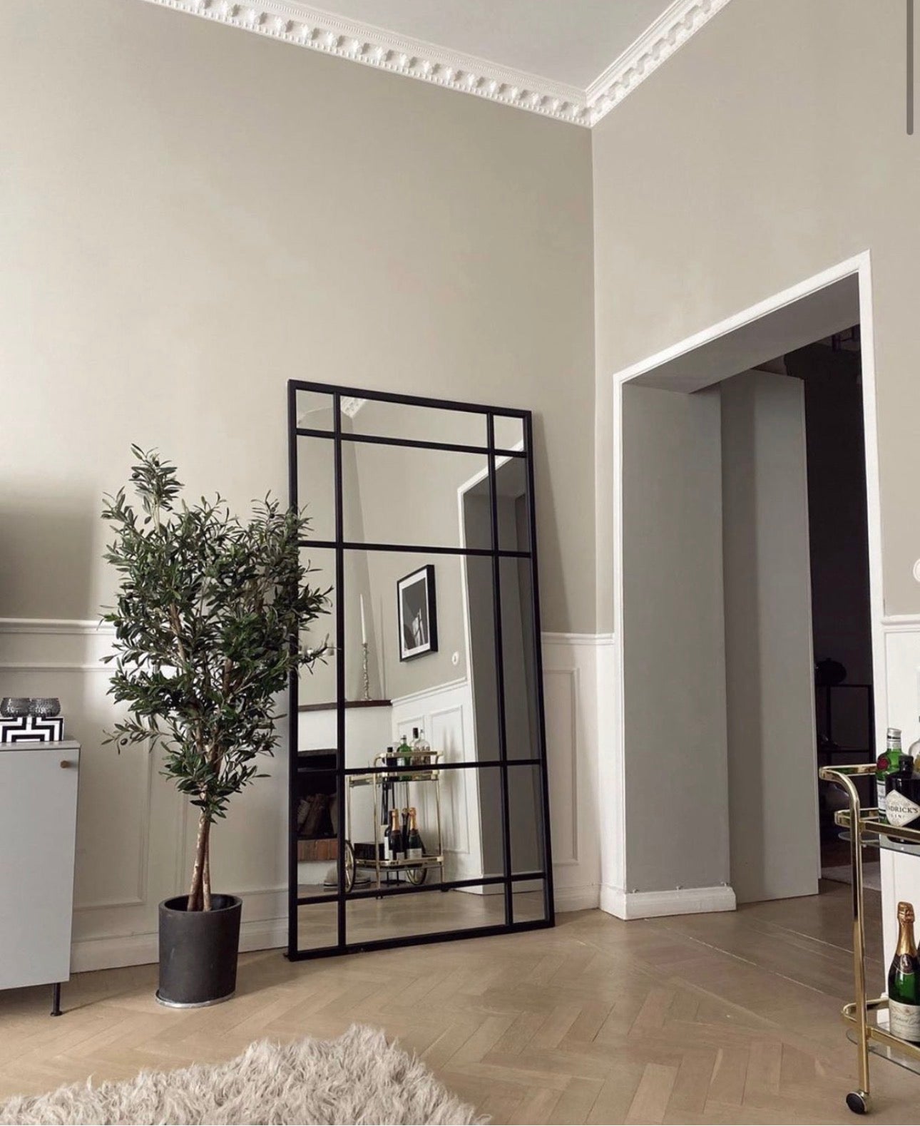 MHome Full Length Black Iron Fame Mirror 180x110cm