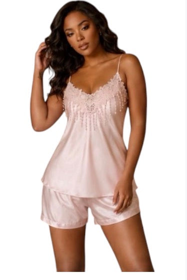 Ladies Silky Satin 2pc Sleepwear