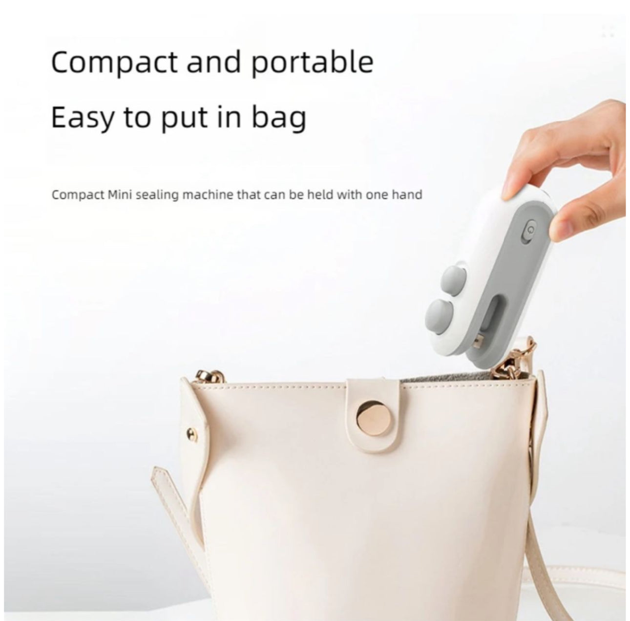 Mini USB Bag Sealer – Portable Heat Sealing Machine with Cutter & USB Rechargeable Battery