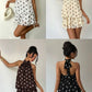 Ladies Summer Halter Neck Polka Backless Mini Dress-Various Colours