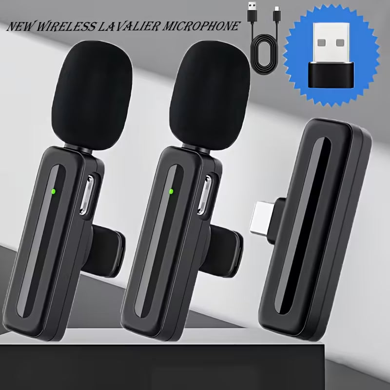 MTech 4-in-1 Wireless Lapel Clip-On Microphone for Phones, PCs & Cameras